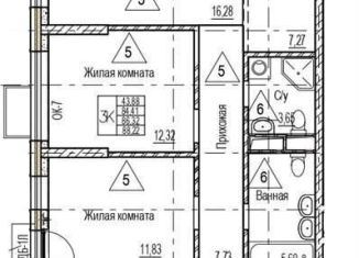 Продается трехкомнатная квартира, 86.3 м2, Воронежская область, набережная Чуева, 7