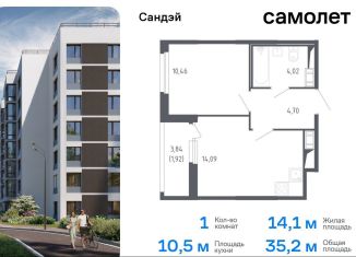 Продажа 1-ком. квартиры, 35.2 м2, Санкт-Петербург