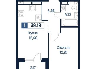 Продается однокомнатная квартира, 37.6 м2, Ленинградская область