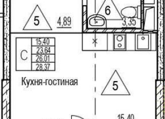 Квартира на продажу студия, 26 м2, Воронеж, набережная Чуева, 7, Железнодорожный район