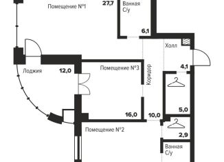 Двухкомнатная квартира на продажу, 96 м2, Челябинск, улица Труда, 157А