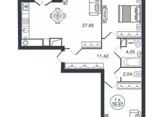 Продается 2-ком. квартира, 78.7 м2, Тверь, Московский район