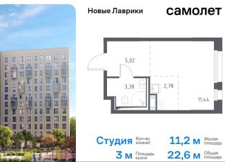 Квартира на продажу студия, 22.6 м2, Ленинградская область, жилой комплекс Новые Лаврики, 1.1