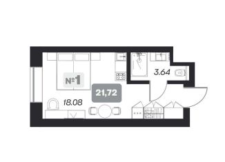 Продажа квартиры студии, 21.7 м2, Новосибирск, площадь Карла Маркса