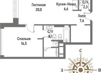 Продаю 2-комнатную квартиру, 61.1 м2, Москва, Рубцовско-Дворцовая улица, 4, район Сокольники