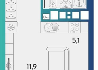 Продаю 1-комнатную квартиру, 27 м2, Удмуртия, улица Архитектора П.П. Берша, 44