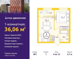 Продается 1-комнатная квартира, 36.1 м2, Екатеринбург, Проходной переулок, 1А