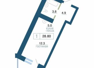 Продам квартиру студию, 28.8 м2, Красноярский край, улица Профсоюзов, 1