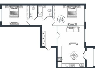 Продажа 2-комнатной квартиры, 83.5 м2, Тверь