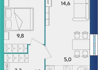 Продам 2-комнатную квартиру, 43.9 м2, Ижевск, улица Архитектора П.П. Берша, 44