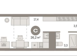 Продаю квартиру студию, 26.2 м2, Московская область, Калиновая улица, 1