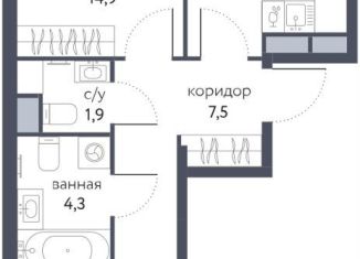 Продам 2-ком. квартиру, 54.5 м2, Москва, ЖК Сиреневый парк, Тагильская улица, 2к1