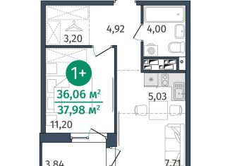 Продаю 1-ком. квартиру, 36.1 м2, Тюмень