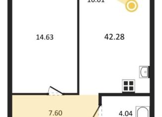 Продаю 1-ком. квартиру, 42.3 м2, Новосибирск, Первомайский район, жилой комплекс Одоевский, 2