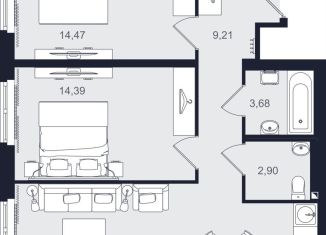 Продается 3-комнатная квартира, 68.2 м2, Санкт-Петербург, проспект Большевиков, уч3, муниципальный округ № 54