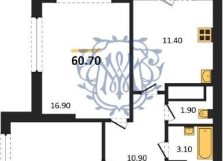 Продается 2-ком. квартира, 60.7 м2, Крым