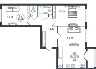 Продам 2-комнатную квартиру, 83.1 м2, Тверь, Московский район