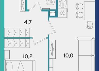 Продам 2-комнатную квартиру, 40.7 м2, Ижевск, улица Архитектора П.П. Берша, 44