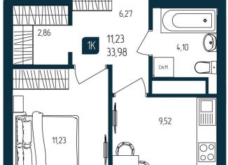 Продается 1-комнатная квартира, 34 м2, Тюмень