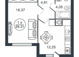 Продаю 1-ком. квартиру, 39.3 м2, Тверская область