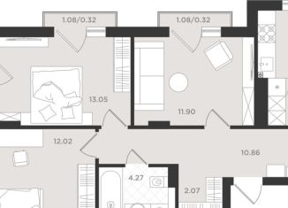 Продажа трехкомнатной квартиры, 72.6 м2, Светлогорск