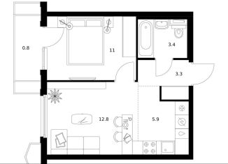 Продается 1-ком. квартира, 37.2 м2, Москва, жилой комплекс Бусиновский Парк, 1.4