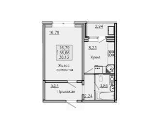 Продам 1-ком. квартиру, 38.1 м2, Воронежская область