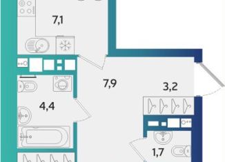 Продажа трехкомнатной квартиры, 68.8 м2, Удмуртия, улица Архитектора П.П. Берша, 44