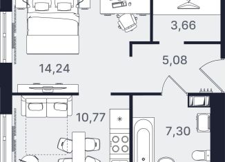 Продажа 1-ком. квартиры, 41.1 м2, Санкт-Петербург, проспект Большевиков, уч3, муниципальный округ № 54