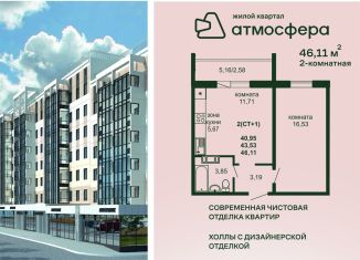 Продажа 2-комнатной квартиры, 46.1 м2, Челябинская область, улица Дружбы, с1