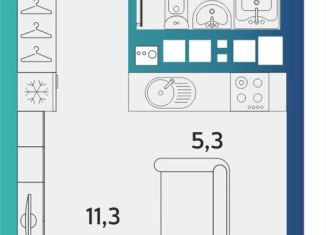 1-комнатная квартира на продажу, 26.3 м2, Удмуртия, улица Архитектора П.П. Берша, 44