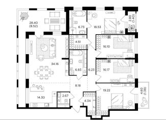 Продаю пятикомнатную квартиру, 169.3 м2, Москва, метро Нагорная