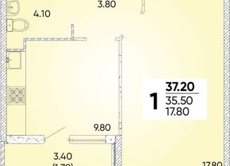 Продам 1-ком. квартиру, 37.2 м2, Краснодар, улица Доблести, 10