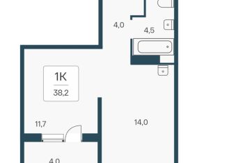 Продается однокомнатная квартира, 38 м2, Новосибирская область