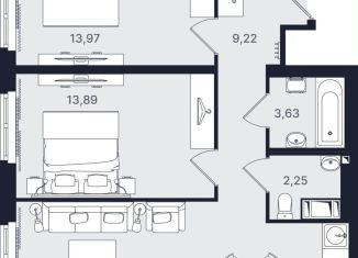 Продается 3-ком. квартира, 65.7 м2, Санкт-Петербург, проспект Большевиков, уч3, муниципальный округ № 54