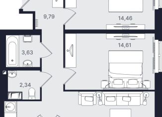 Продается 3-ком. квартира, 67.8 м2, Санкт-Петербург, проспект Большевиков, уч3, муниципальный округ № 54