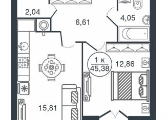 Продаю однокомнатную квартиру, 45.4 м2, Тверь, Московский район