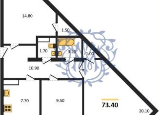 Продажа 3-комнатной квартиры, 73.4 м2, село Мирное