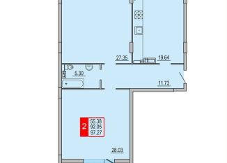 Продается 2-ком. квартира, 97.3 м2, Тверь