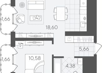 Продажа 1-ком. квартиры, 42.5 м2, Тюмень, улица Вадима Бованенко, 11