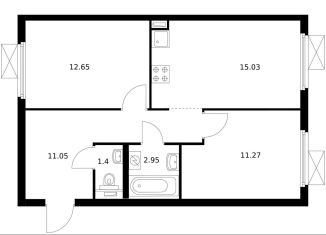 2-ком. квартира на продажу, 54.1 м2, Москва, улица Михайлова, 30Ак2