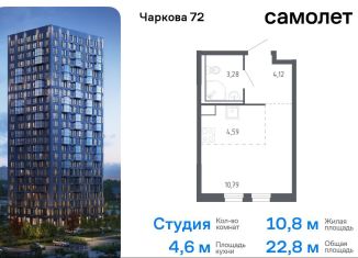 Квартира на продажу студия, 22.8 м2, Тюмень, жилой комплекс Чаркова 72, 1.2