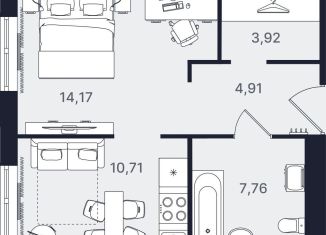 Продажа 1-комнатной квартиры, 41.5 м2, Санкт-Петербург, проспект Большевиков, уч3, муниципальный округ № 54