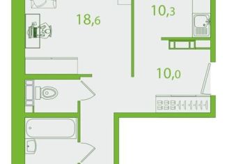 2-ком. квартира на продажу, 60.1 м2, Томская область