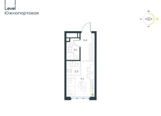 Продаю квартиру студию, 18.9 м2, Москва, жилой комплекс Левел Южнопортовая, 13, метро Дубровка