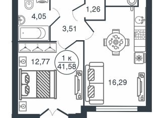 Продажа 1-комнатной квартиры, 41.6 м2, Тверь, Московский район