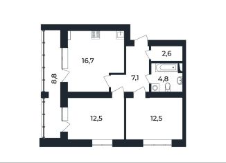 Продажа 2-ком. квартиры, 60.6 м2, посёлок Доброград, улица Благополучия, 1к2