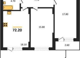 Продаю 2-ком. квартиру, 72.2 м2, Воронеж, бульвар Содружества, 1, Железнодорожный район