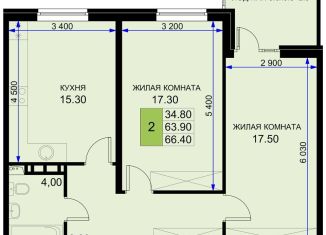 Продаю двухкомнатную квартиру, 66.4 м2, поселок Южный, Екатерининская улица, 5к1