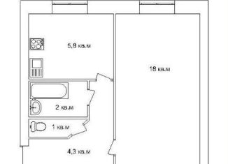 1-комнатная квартира на продажу, 31.1 м2, Саров, улица Академика Харитона, 1